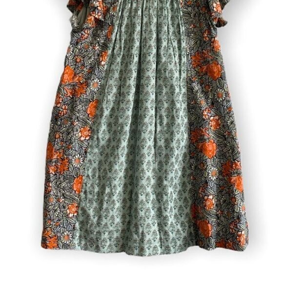 Anthropologie Astrid tunic mini dress in blue green‎ motif, New with tag - Picture 10 of 16